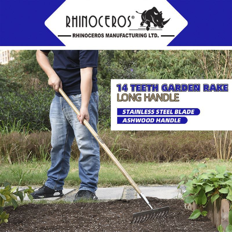 lossening soil with rake