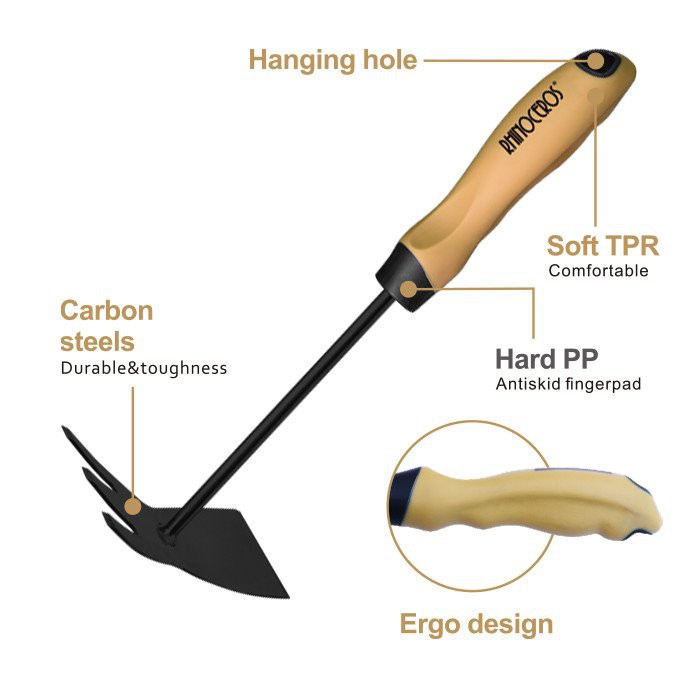 rake hoe garden tools