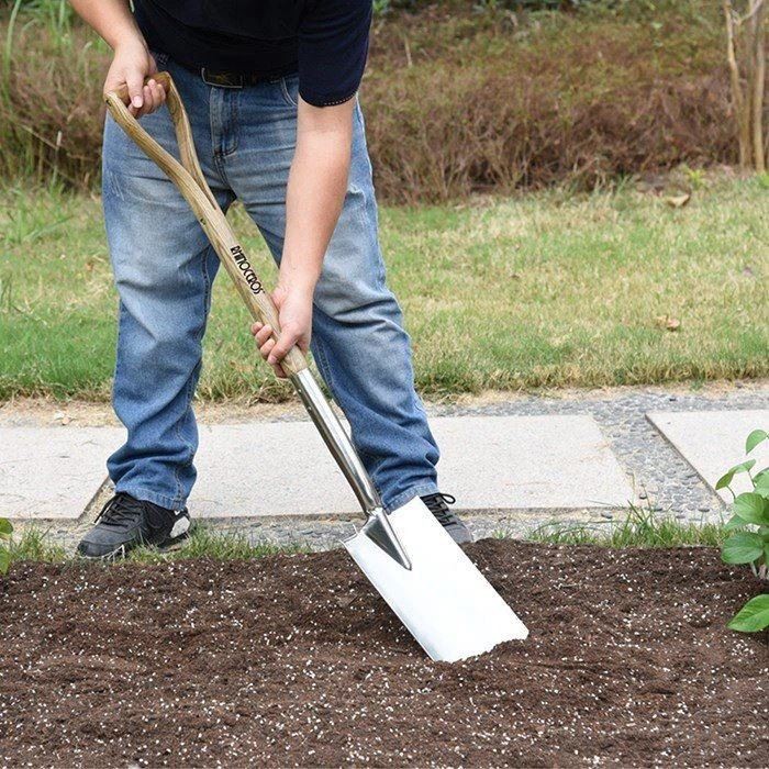 wooden handle garden spade